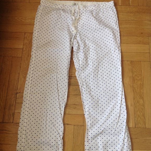 Other - J. Crew white polka dots cotton pyzama pants**XL